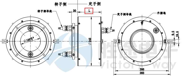 TEX100 防爆汇流环尺寸图